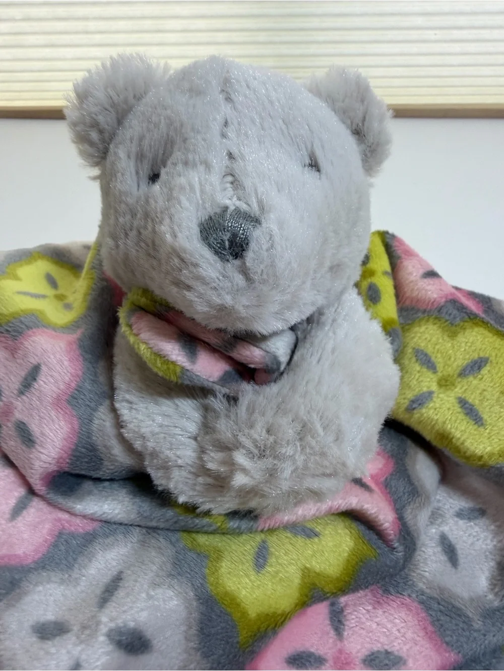 Blankets and Beyond Plush Bear Comfort Lovey security blanket-